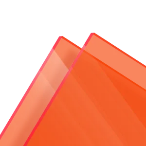 Plexiglass sur mesure Coulé Orange Foncé Fluo Transparent Setacryl® 1134 - 3mm