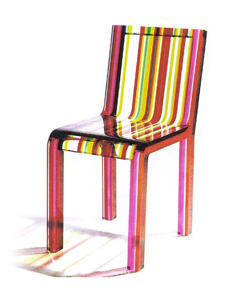 Chaise arc en ciel en acrylique