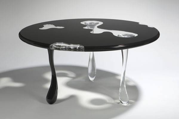 Table bois et plexiglas